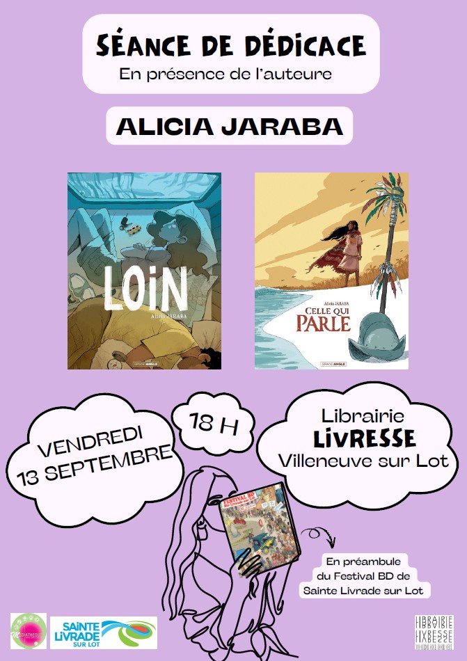 Rappel : Alicia Jaraba en dédicace à la librairie